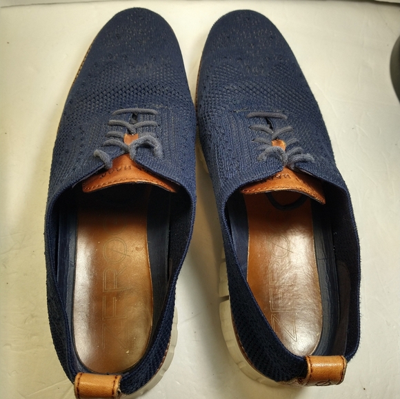 Cole Haan Zero Grand StitchLite Blue Wingtip Oxford Shoes Men’s sz 9.5M (C24947) - Picture 8 of 10